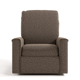 storkcraft santos mountain brown boucle power recliner front view