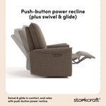 Santos mountain brown boucle power recliner push-button power recline callout
