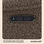 Santos mountain brown boucle power recliner dual USB ports callout