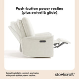 Santos ivory boucle power recliner push-button power recline callout