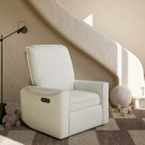 storkcraft santos ivory boucle power recliner in nursery