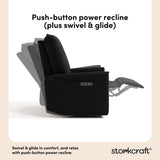 Santos black boucle power recliner push-button power recline callout