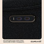 Santos black boucle power recliner dual USB ports callout