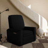 storkcraft santos black boucle power recliner in nursery
