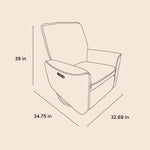 Santos power recliner drawing with dimensions