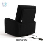 Sorrento black boucle power recliner with PTPA logo on top left