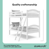 storkcraft long horn white twin over twin bunk bed quality craftsmanship callout