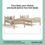 long horn natural twin over twin bunk bed convertible callout