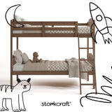 long horn hazelnut twin over twin bunk bed with black doodles overlaid on image