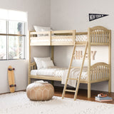 long horn natural twin over twin bunk bed in kids room