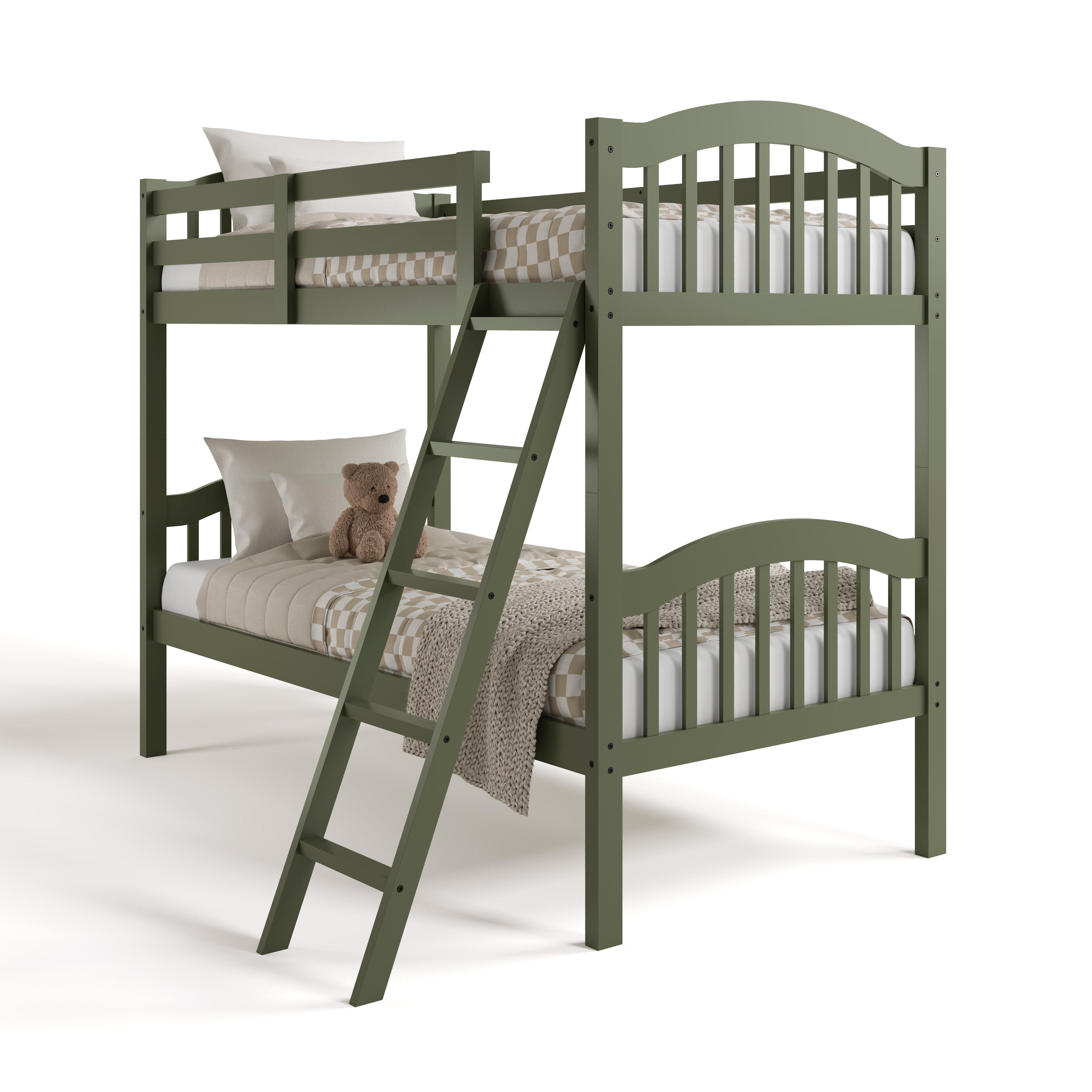 long horn olive twin over twin bunk bed