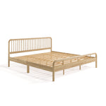 porto natural king bed without mattress angle view