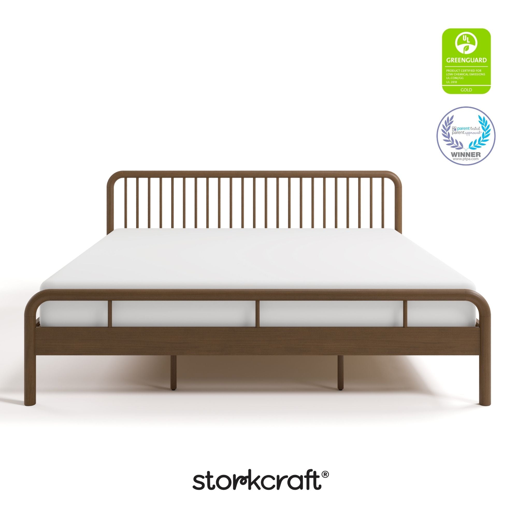 Porto hazelnut king bed with GGG and PTPA logo on top right