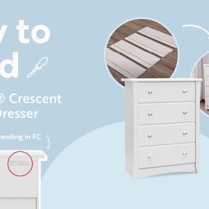 How to build Storkcraft Crescent 4 Drawer Dresser for model numbers ending in FC