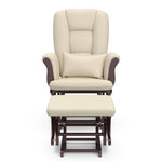 Tuscany espresso with beige glider and ottoman front view