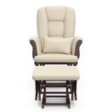 Tuscany espresso with beige glider and ottoman front view