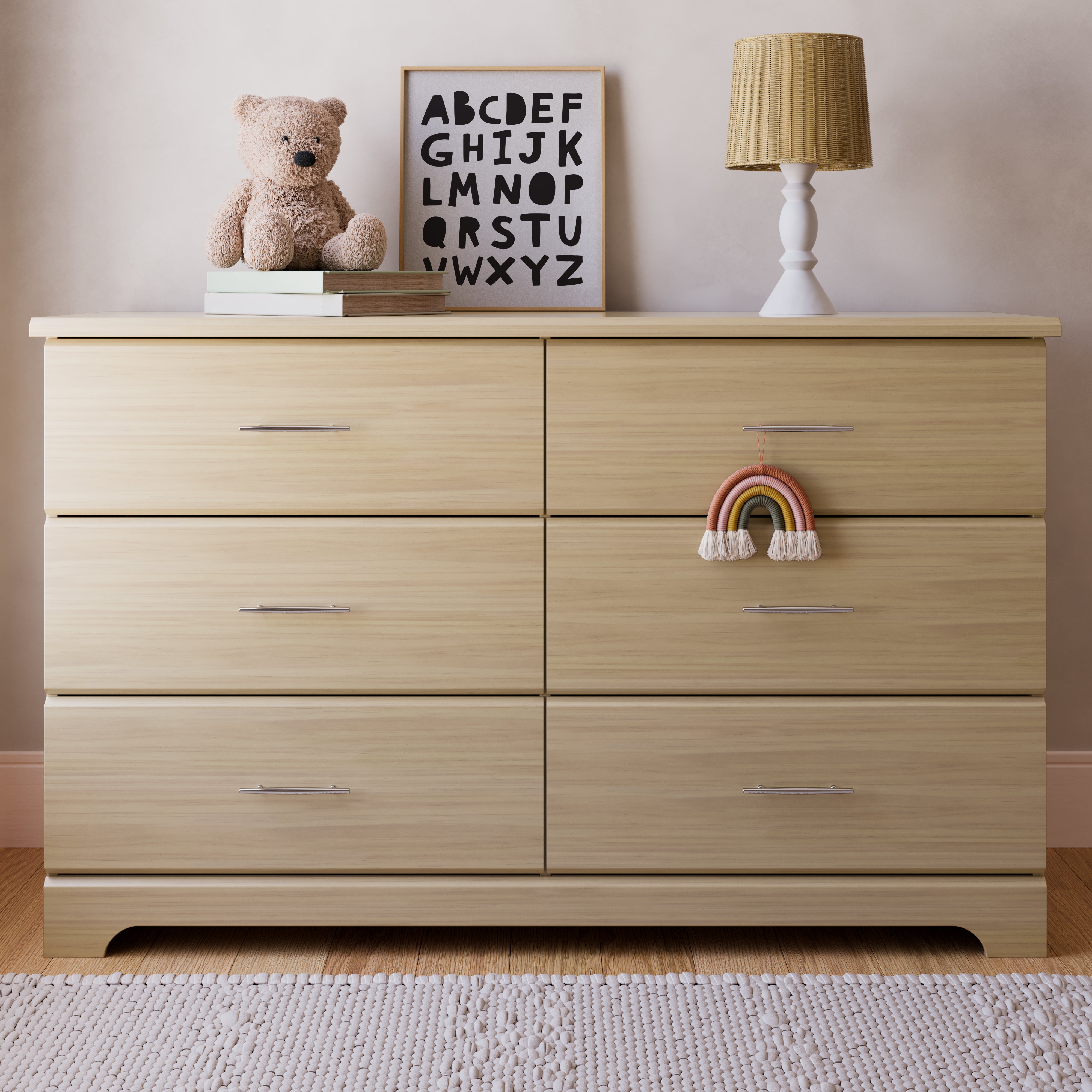 brookside 6 drawer driftwood dresser in nursery