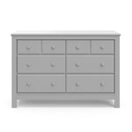 benton 6 drawer pebble gray dresser front view