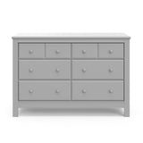 benton 6 drawer pebble gray dresser front view