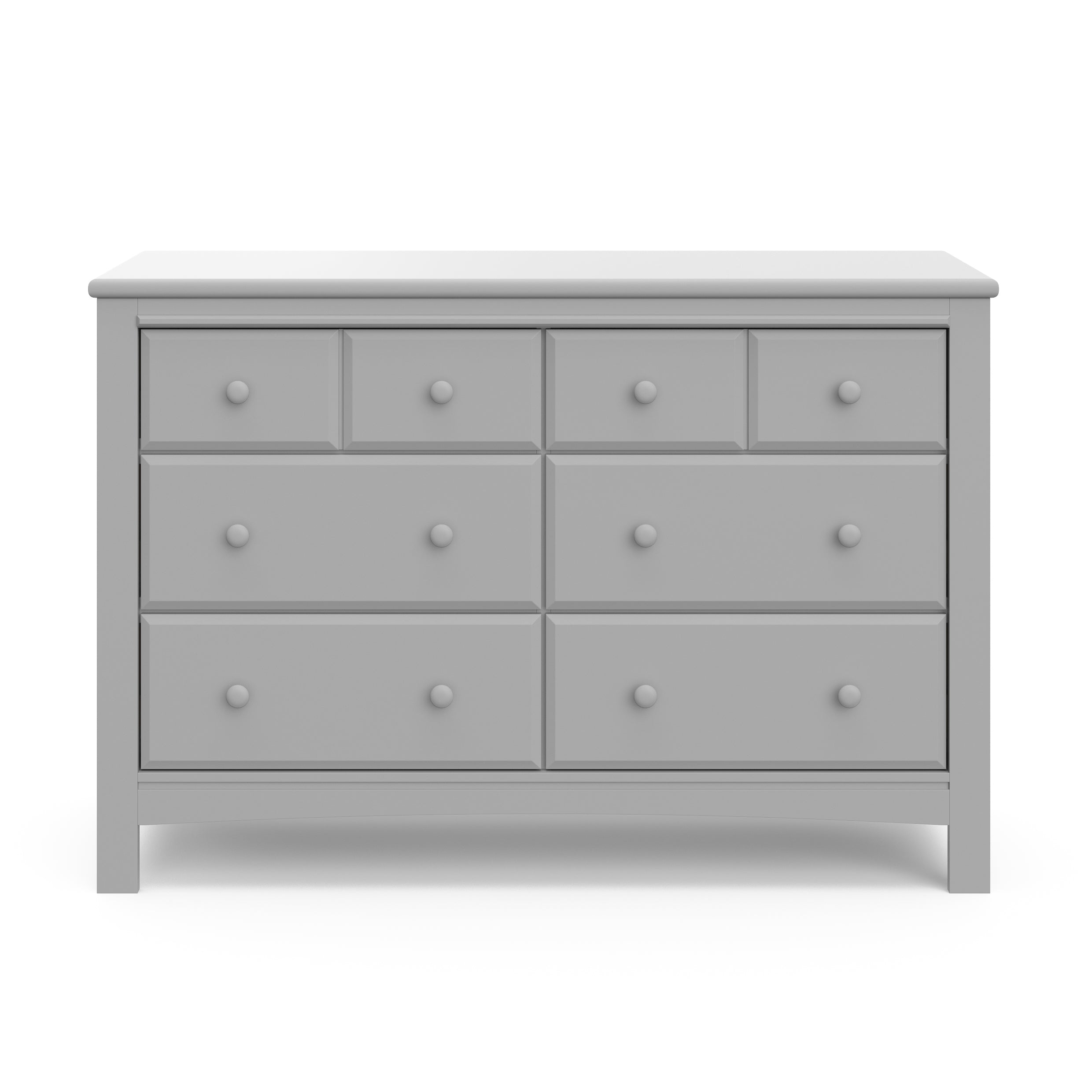 benton 6 drawer pebble gray dresser front view