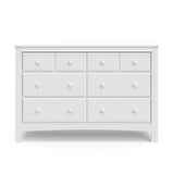 benton 6 drawer white dresser front view