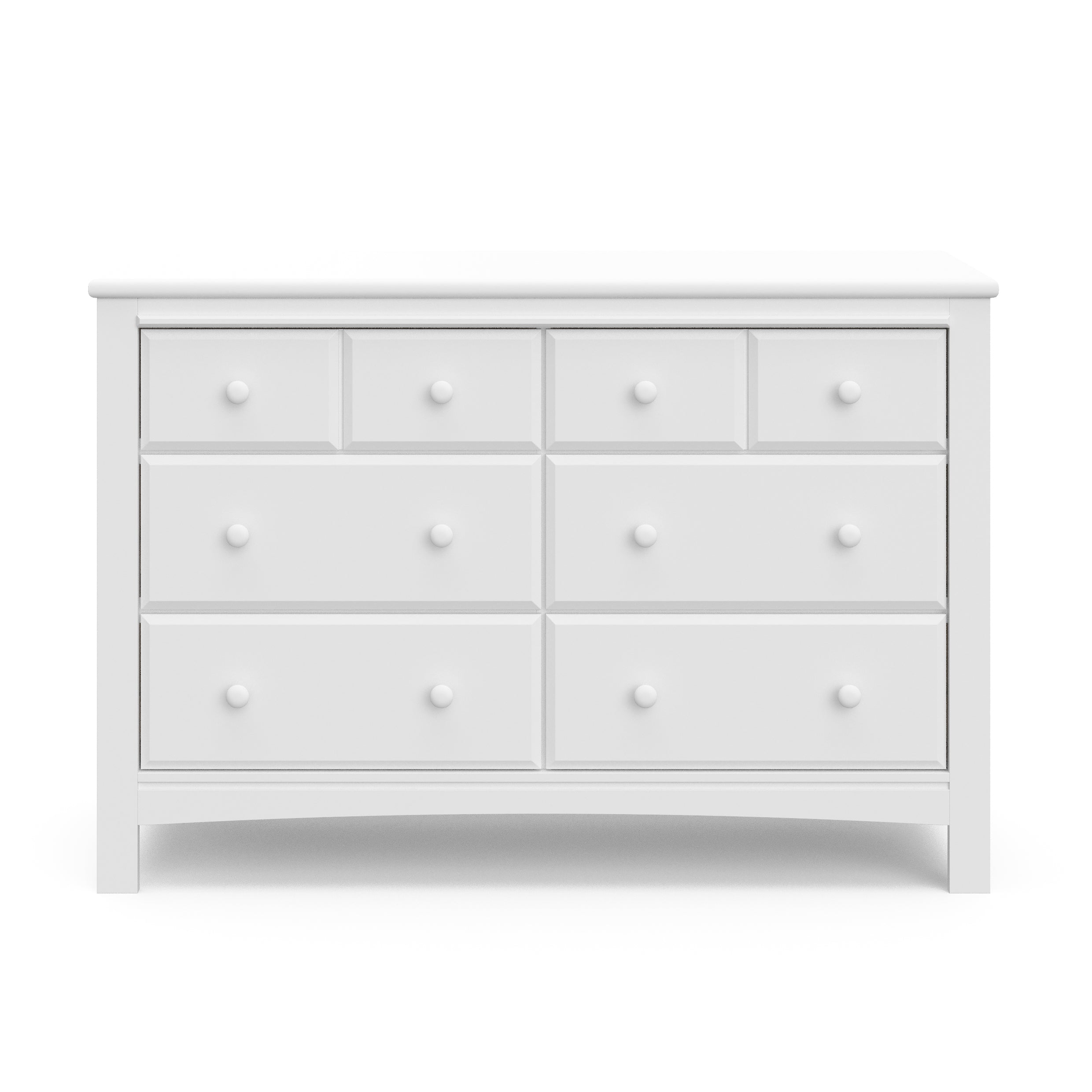benton 6 drawer white dresser front view