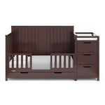 Hadley espresso crib and changer with drawer toddler bed conversion with two guardrails