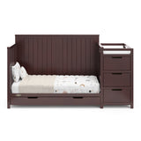 Hadley espresso crib and changer with drawer toddler bed conversion