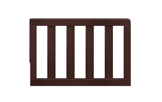 Front view of espresso toddler safety guardrail