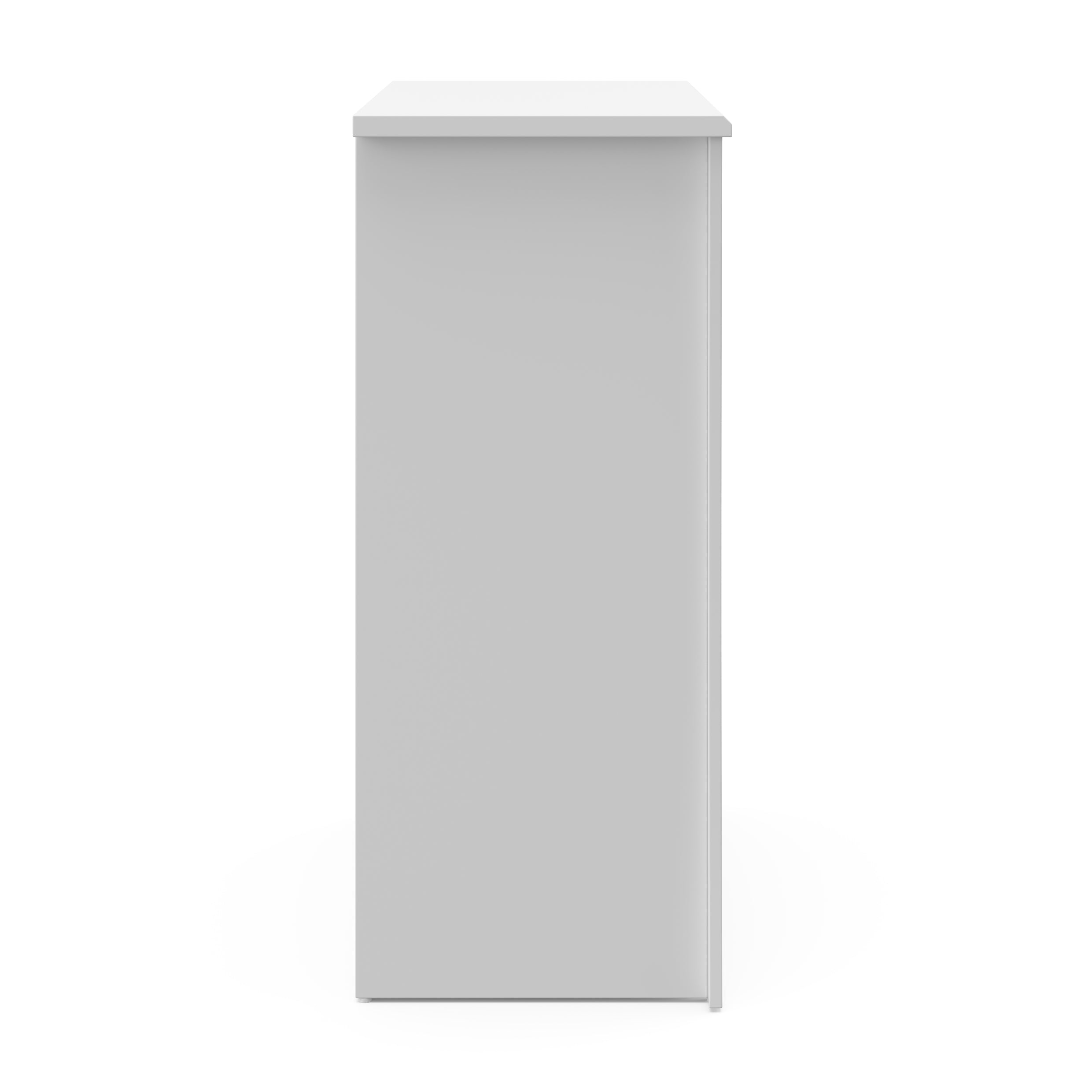 Side view of White 4 drawer chest