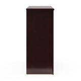 Side view of espresso 4 drawer chest