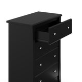 black 4 drawer chest with open drawer