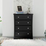 black 4 drawer chest in nursery