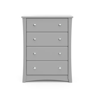 Front view of Pebble gray 4 drawer chest