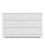 Front view of white 6 drawer dresser