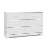 White 6 drawer dresser angled