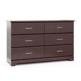 espresso 6 drawer dresser angled