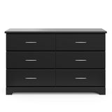 Front view of Black 6 drawer dresser