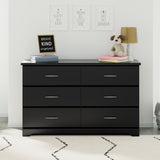 Black 6 drawer dresser in nursery