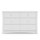 Front view of white 6 drawer dresser