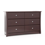 espresso 6 drawer dresser angled