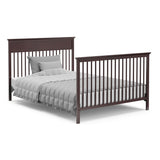 espresso crib in full-size bed with headboard and footboard conversion
