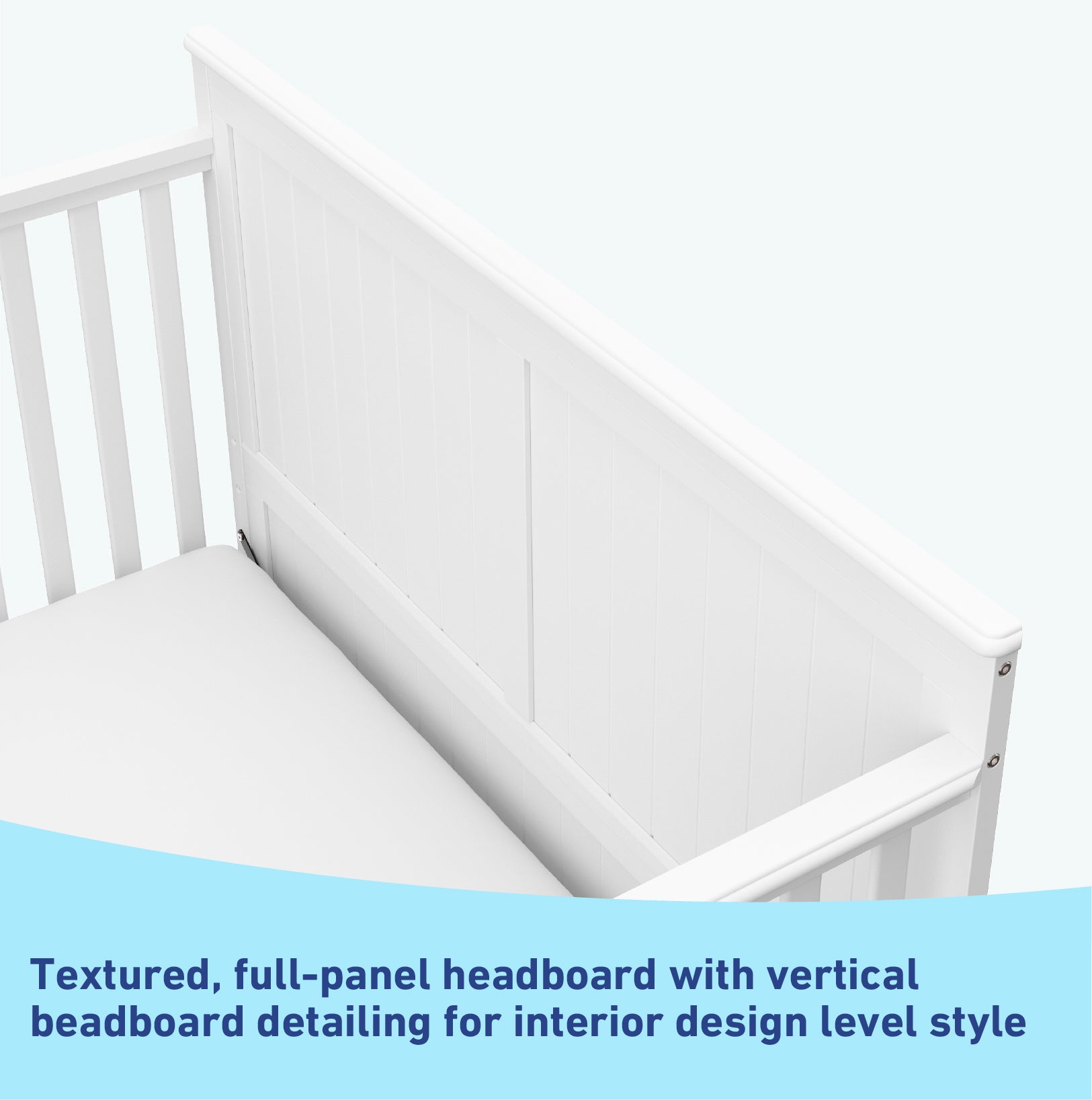 graphic of white crib's headboard