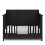 black crib with drawer in toddler bed conversions with 2 toddler safety guardrails