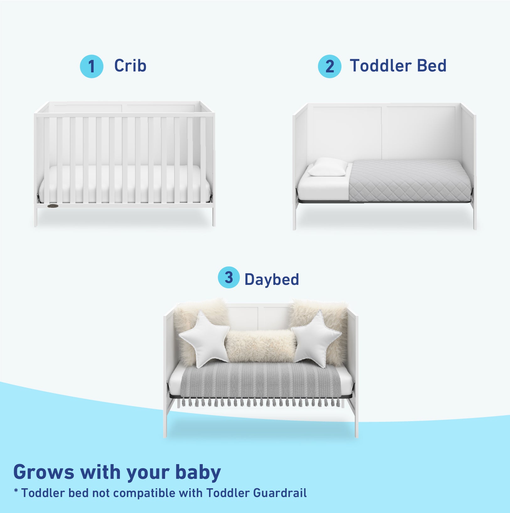 Graco® Theo 3-in-1 Convertible Crib.