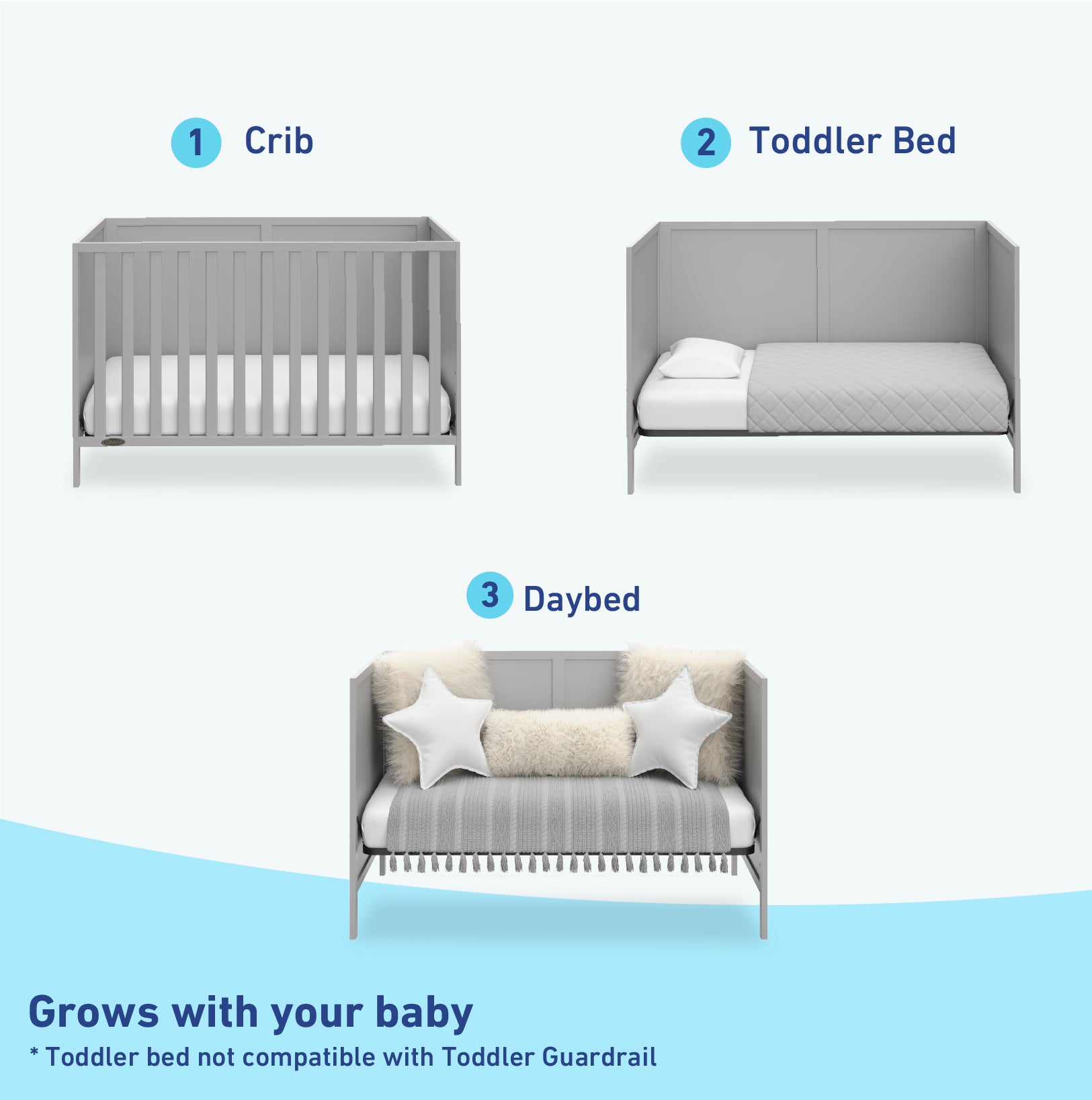 Graco® Theo 3-in-1 Convertible Crib.