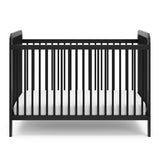 Front view of black crib