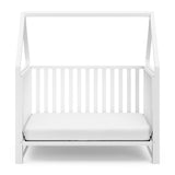 White crib in toddler bed conversion