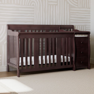 espresso crib and changer in nursery 