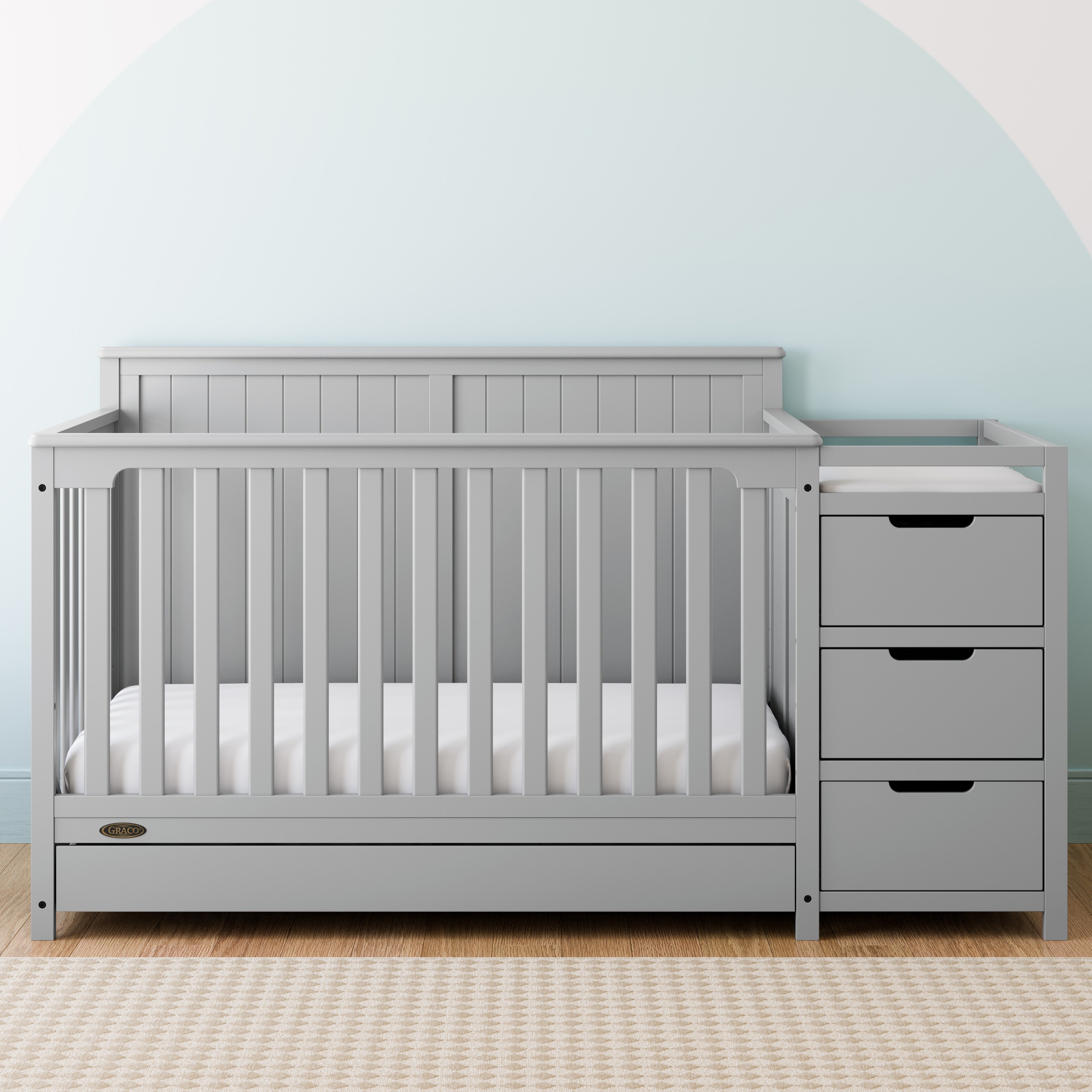 Graco® Hadley 5-in-1 Convertible Crib & Changer with Drawer.